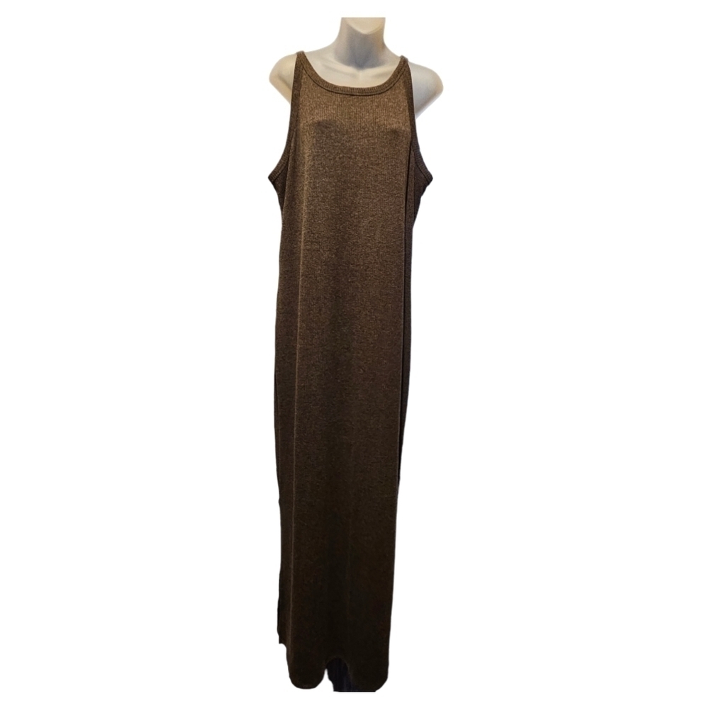 A New Day Women's Gray Ribbed Maxi Dress, SZ XL
